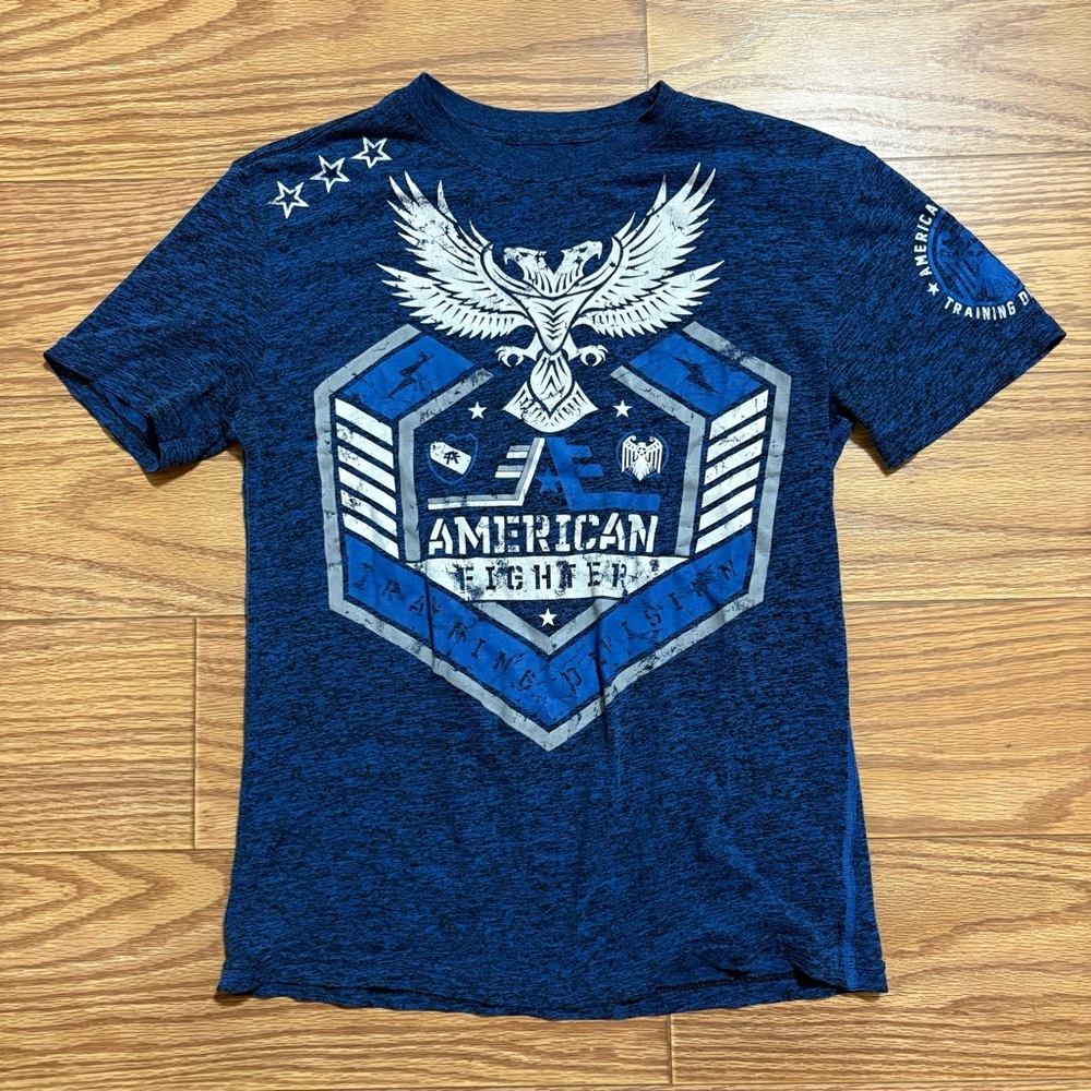 Children’s American Fighter Navy Heather Graphic Eagle Short Sleeve Tee
